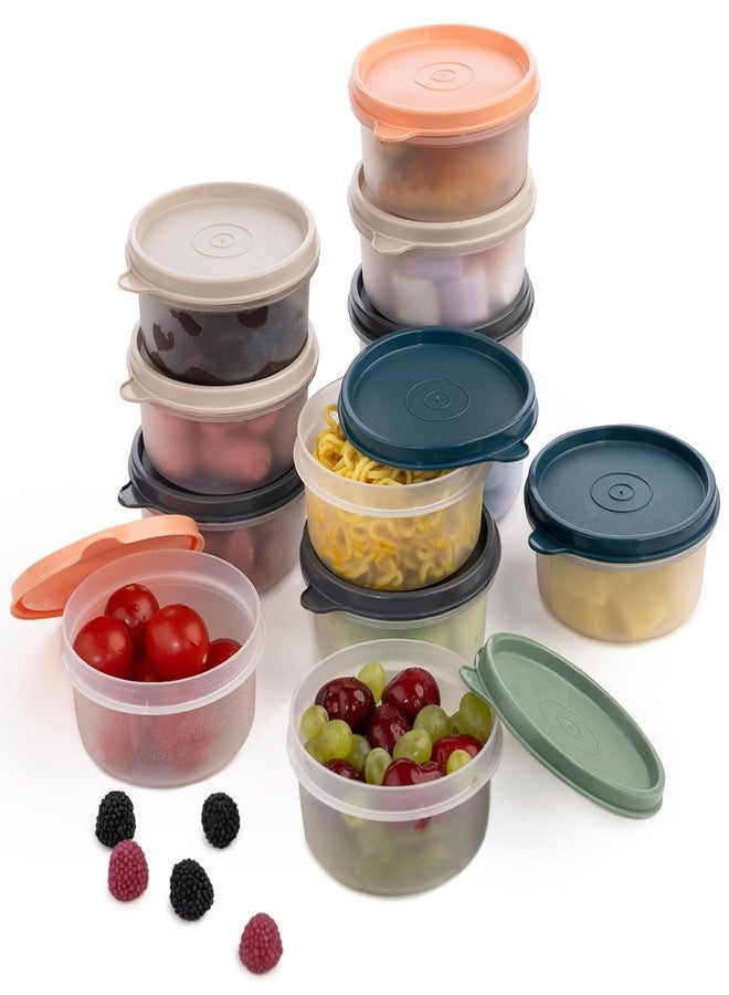 EYNEL Set of 12 Small Round 9 oz Clear Deli Containers with Lids, Airtight Leakproof Reusable Food Storage, Plastic To Go Bento Box, Mini Lunch Box, Snack Storage Bowl, for Kitchen, Picnic (12, Clear) - Image 1